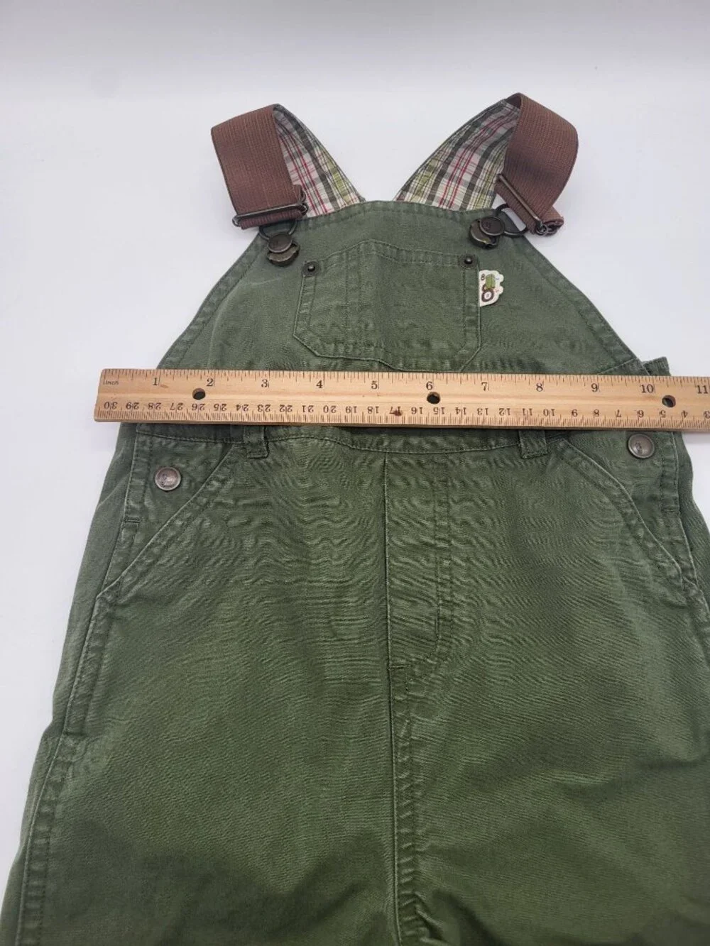 VTG Gymboree Petting Zoo Line 6-12M Boy's Overalls Green Farm Chore Kidcore y2k